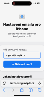 Autoconfig - zadání emailu