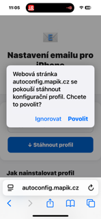 Povolení stažení profilu